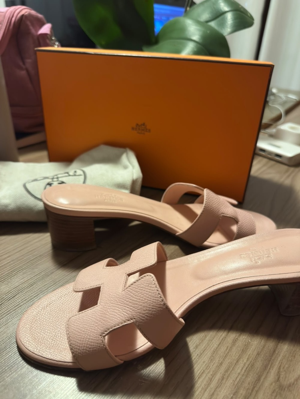 Sapato Hermès Oran Rosa