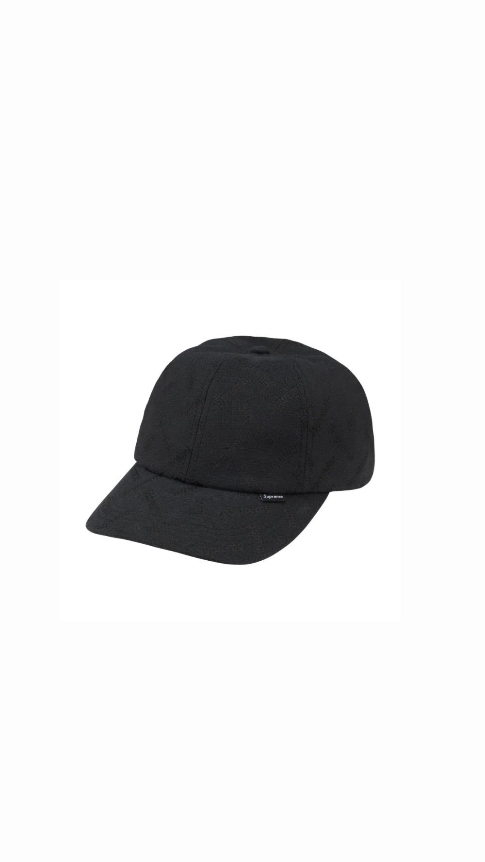 Boné Supreme Monogram Jacquard 6-Panel Black FW26-W5