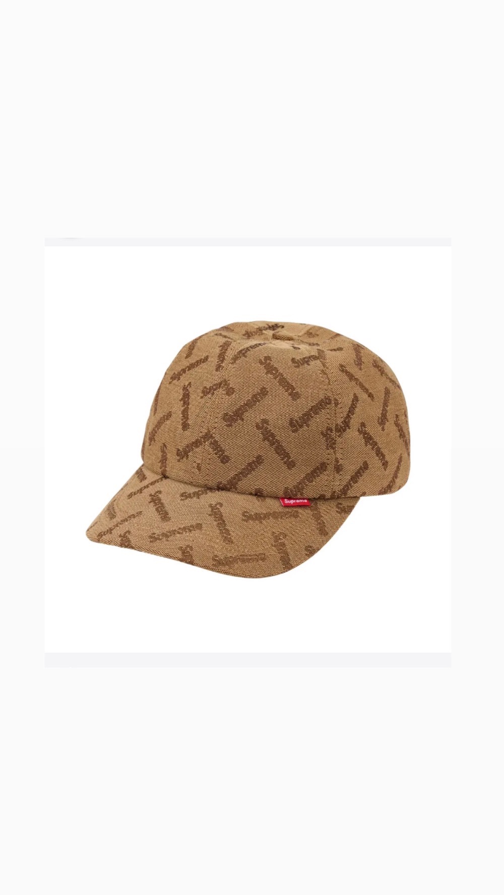 Boné Supreme Monogram Jacquard 6-Panel Tan FW26-W5