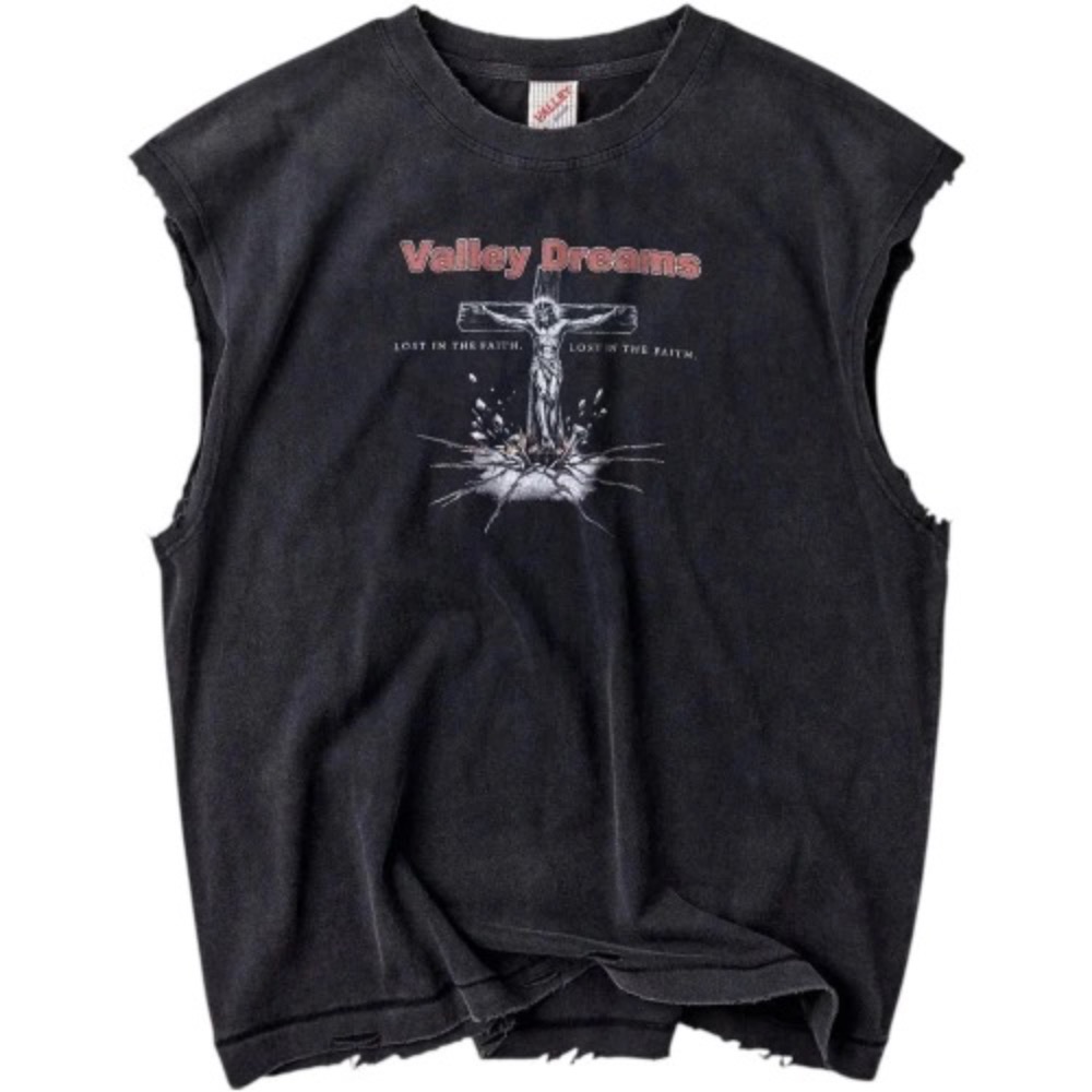 Regata Vale Lives Forever Concrete Cross Tank Black