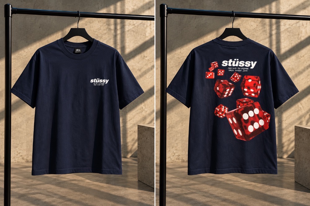 Camiseta Stussy Rollers Blue — M, Novo