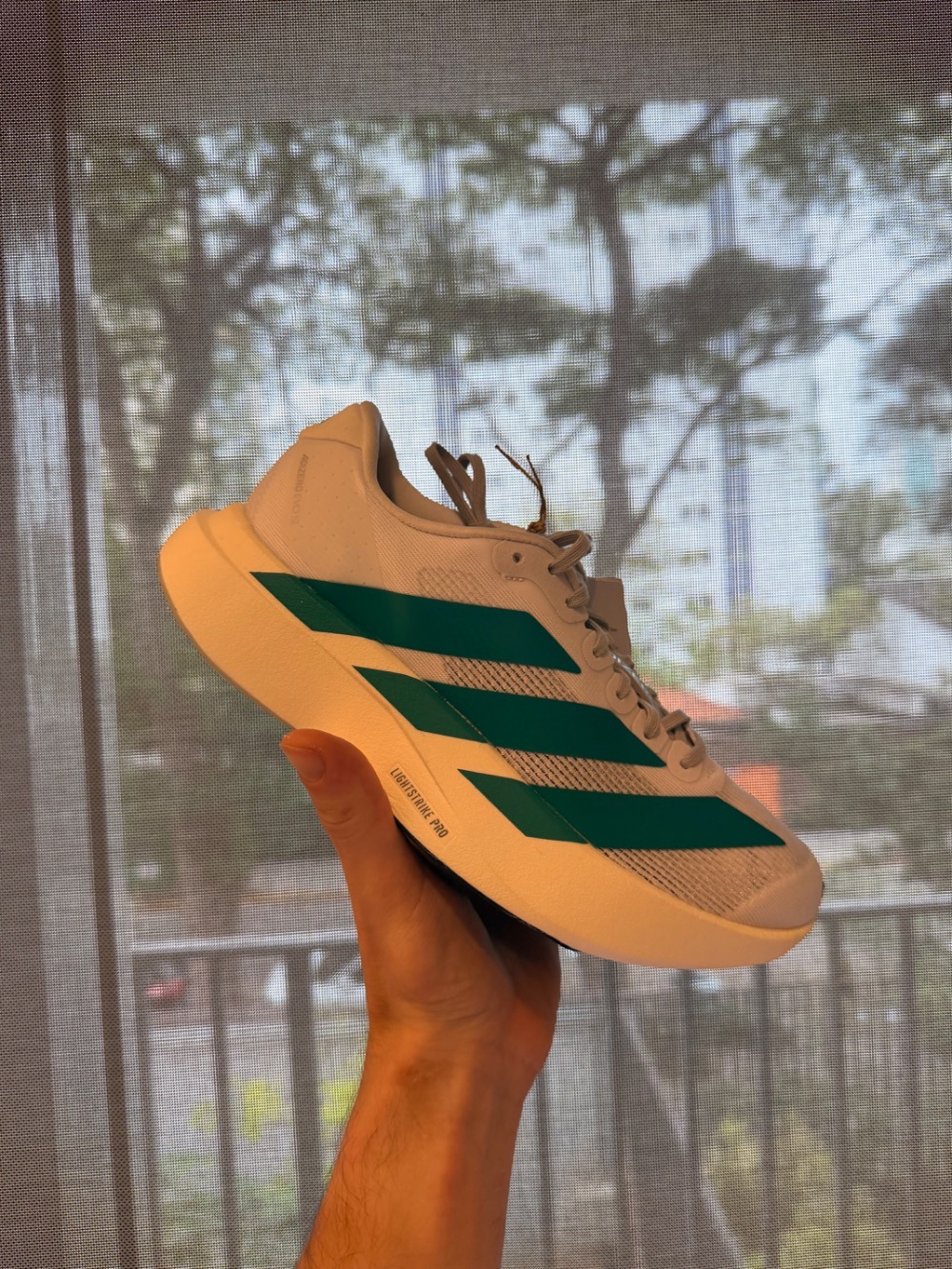 adidas Adizero EVO SL Cloud White Pure Teal Grey Two