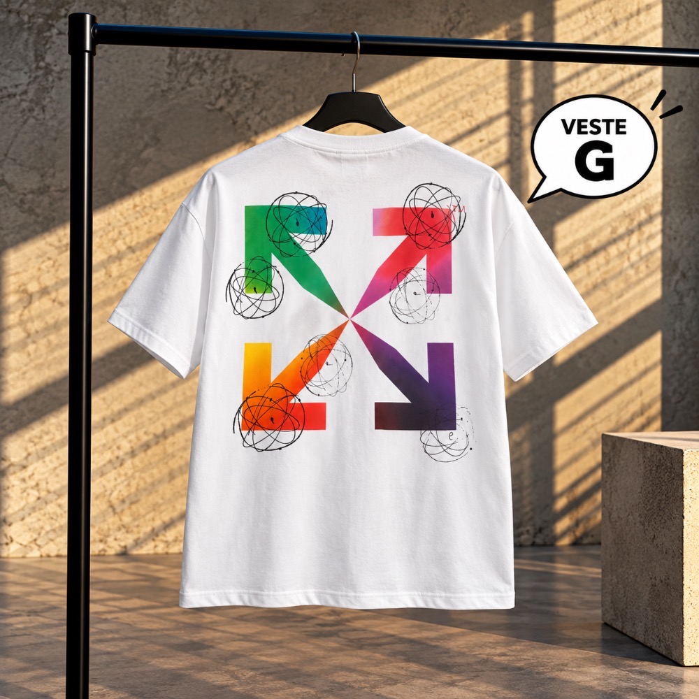 Futura x Off-White Camiseta Oversized Fit Atoms White