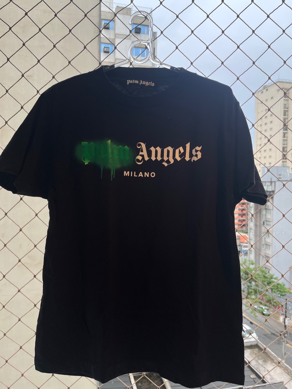 Camiseta Palm Angels Milano Sprayed Black Green