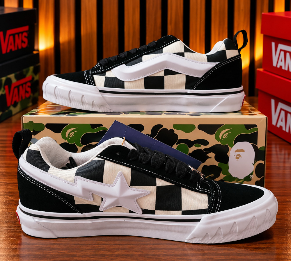 BAPE x Vans Premium Knu Skool Camo Black