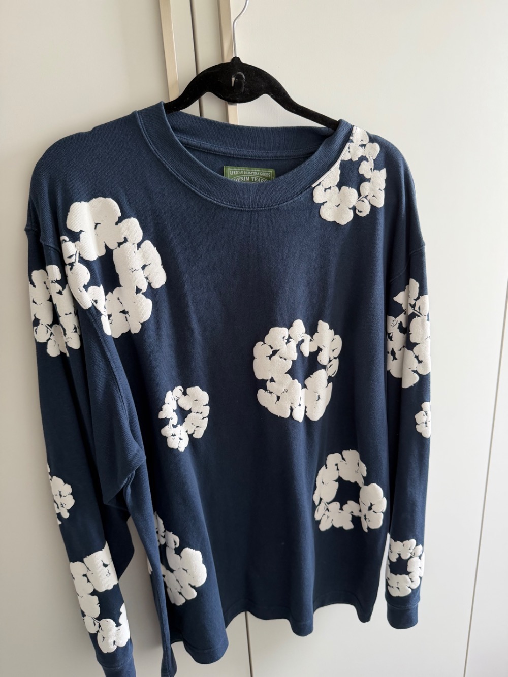 Camiseta Denim Tears Long Sleeve Cotton Wreath Navy