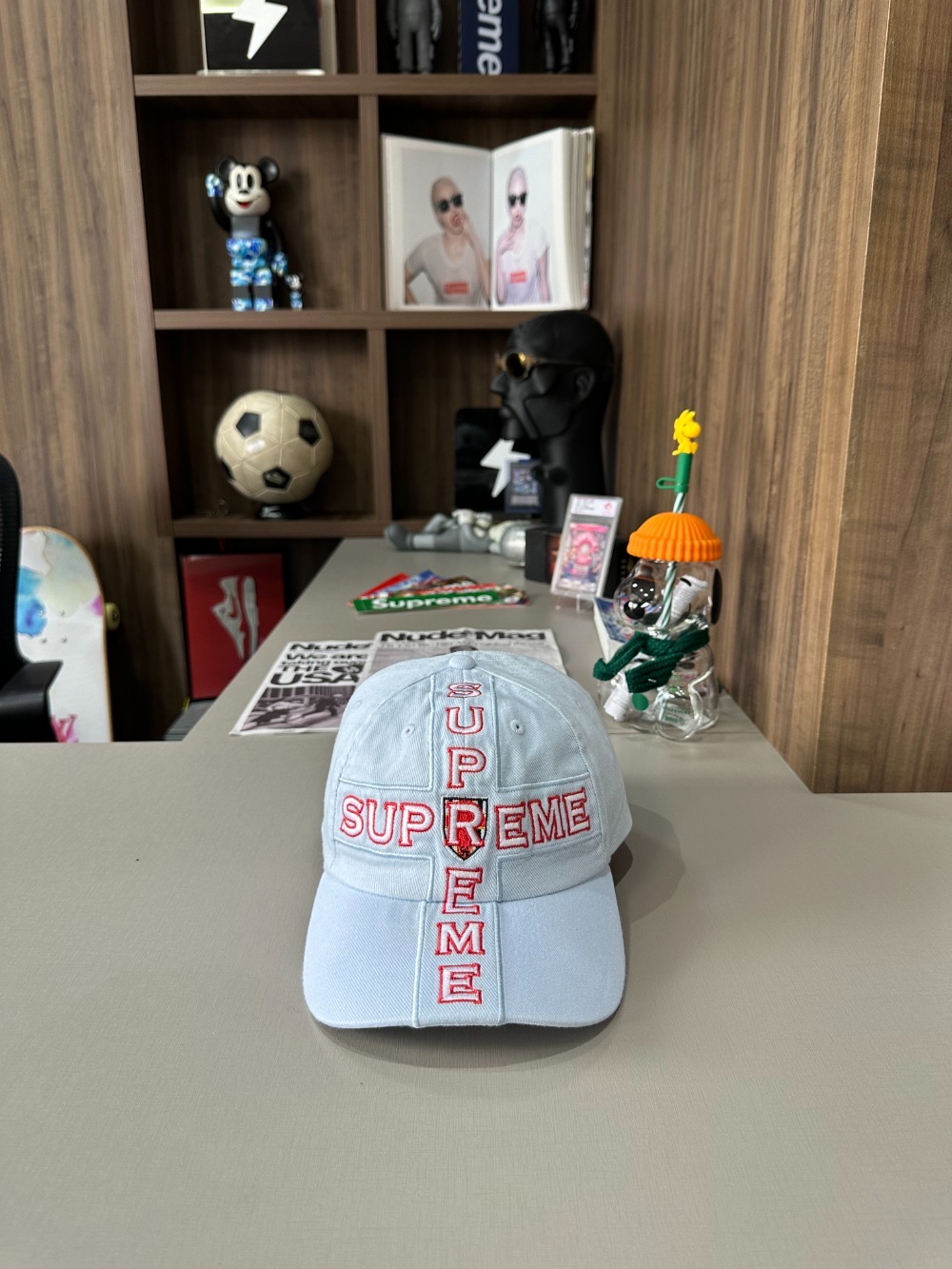 Boné Supreme Cross 6-Panel Light Blue FW26-W7