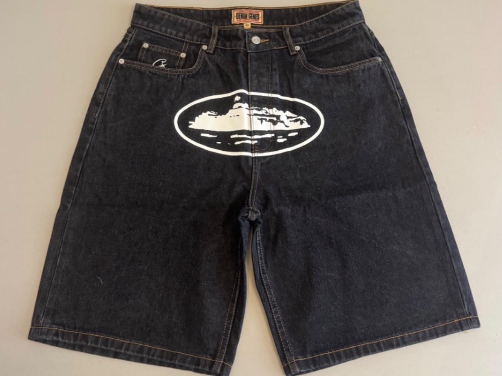 Shorts Corteiz Alcatraz Denim Washed Black