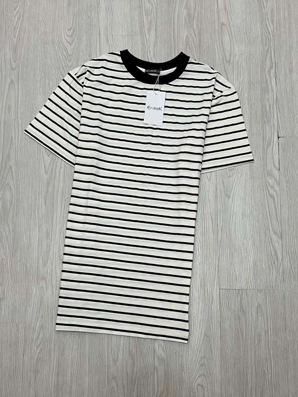 Camiseta Ermek Label Listrada Slim Fit Black White
