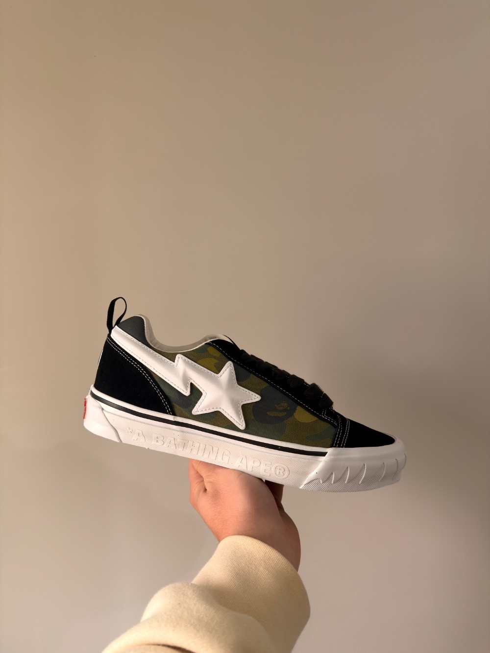 BAPE x Vans Premium Knu Skool Camo Green