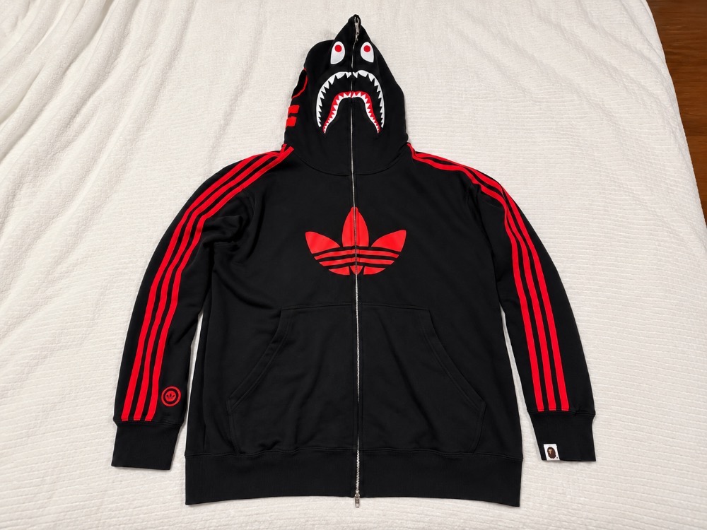 BAPE x adidas Moletom Capuz Ultimate Shark Black — XXG, Usado