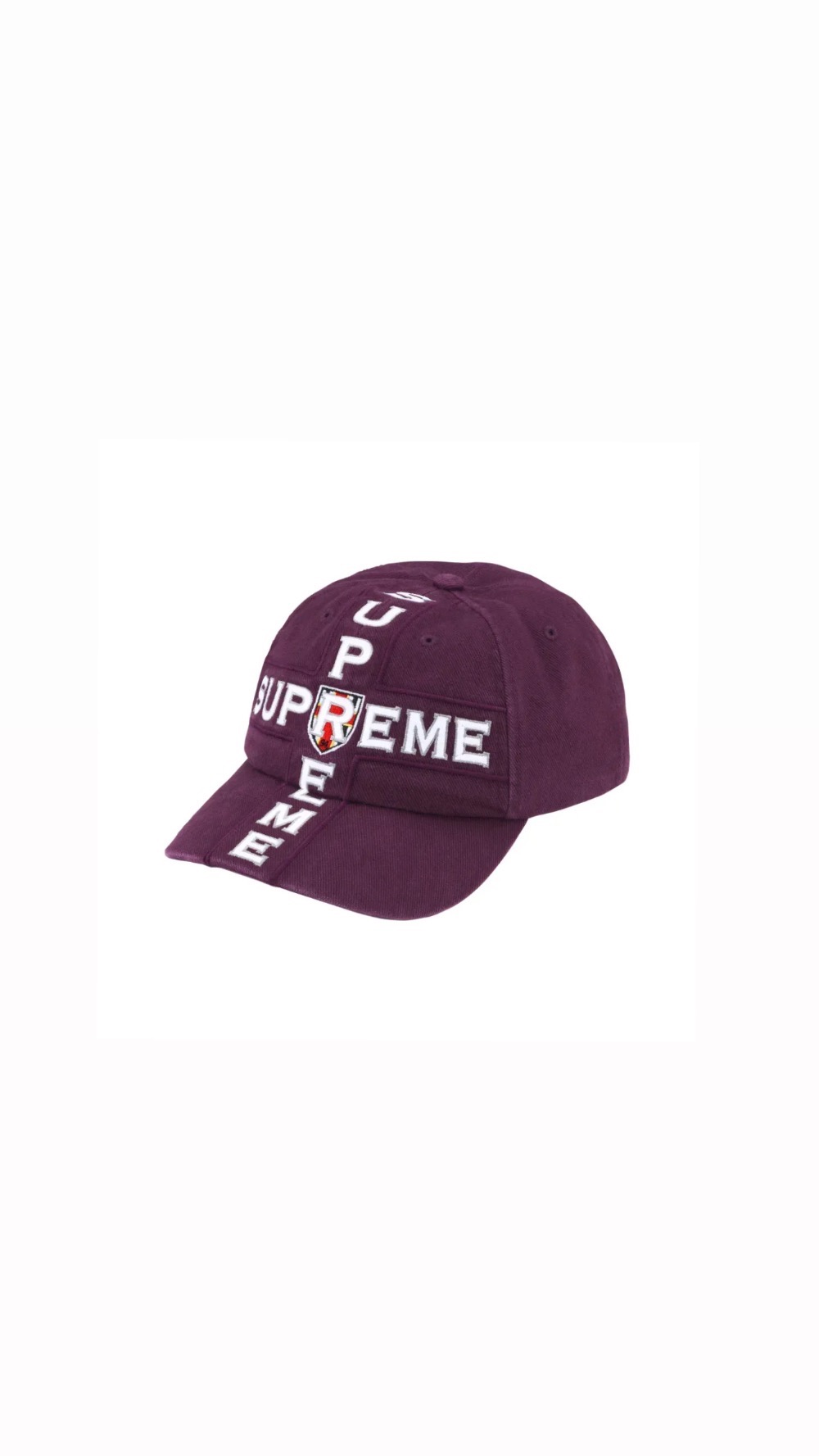 Boné Supreme Cross 6-Panel Plum FW26-W7