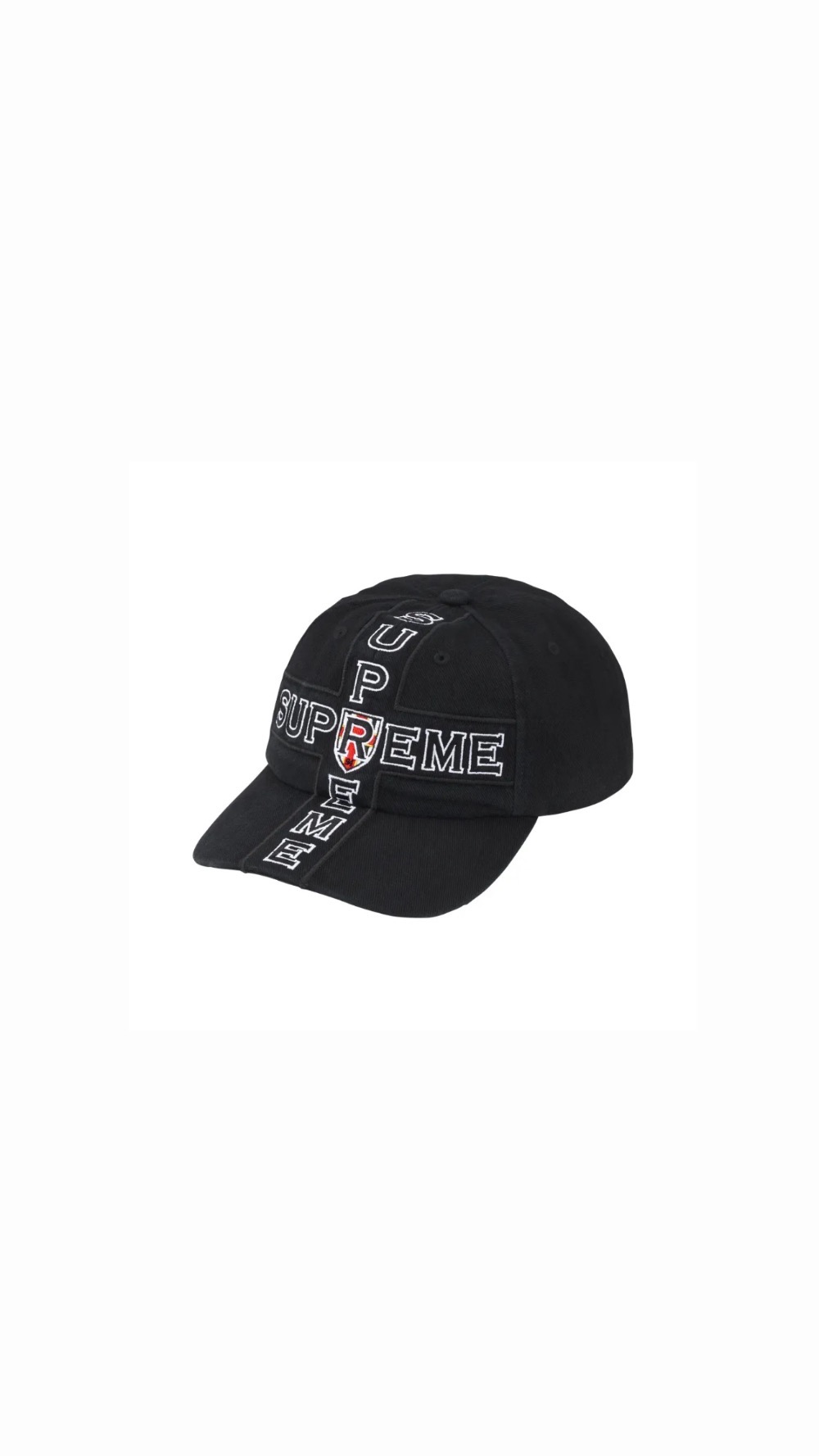 Boné Supreme Cross 6-Panel Black FW26-W7