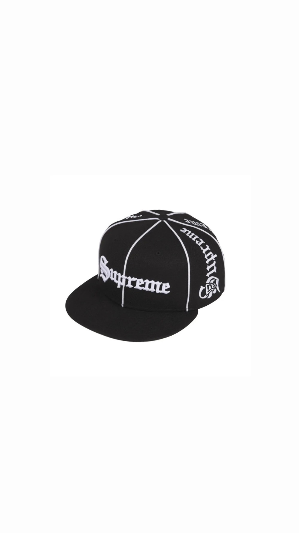 New Era x Supreme Boné Piping Script Black FW26-W7