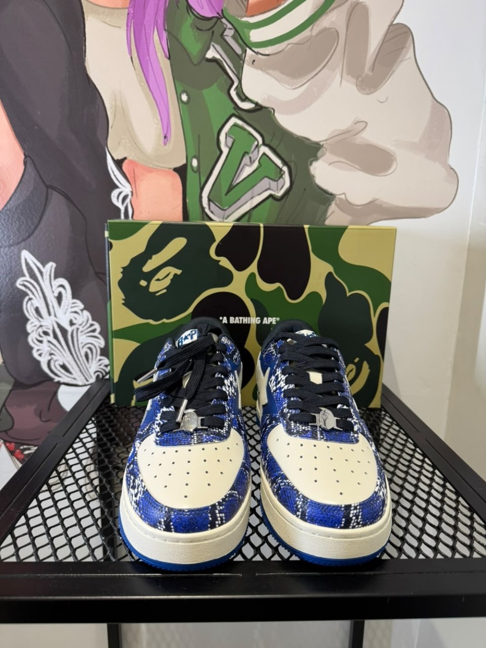 SSENSE x A Bathing Ape Bape Sta Blue Snakeskin