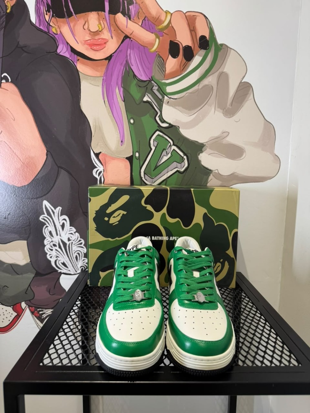A Bathing Ape Bape Sta #3 M2 White Green Black