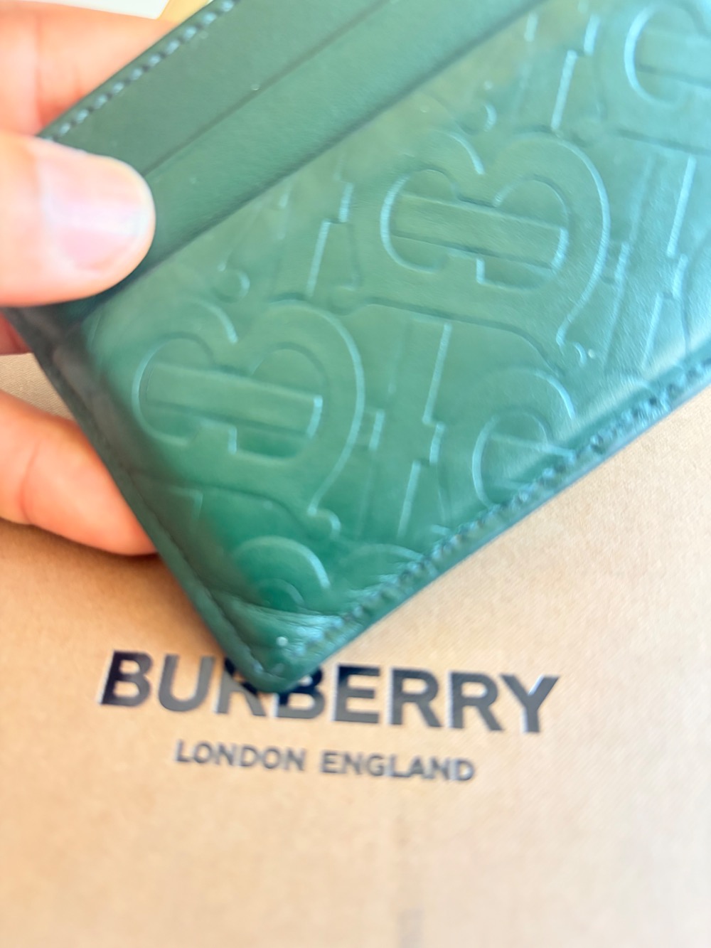 Card Holder Burberry Couro Verde