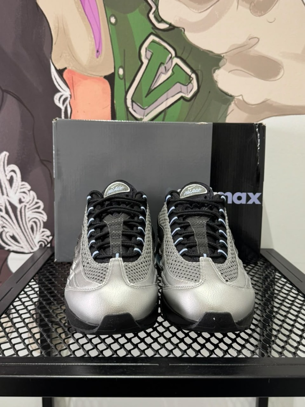 Palace x Nike Air Max 95 Metallic Silver Aluminum Black