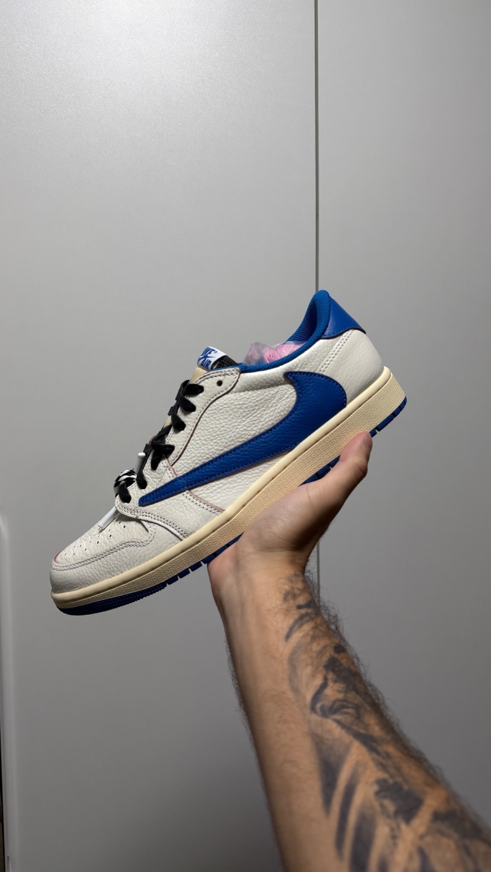 Fragment x Travis Scott x Air Jordan 1 Low OG SP Sail Military Blue