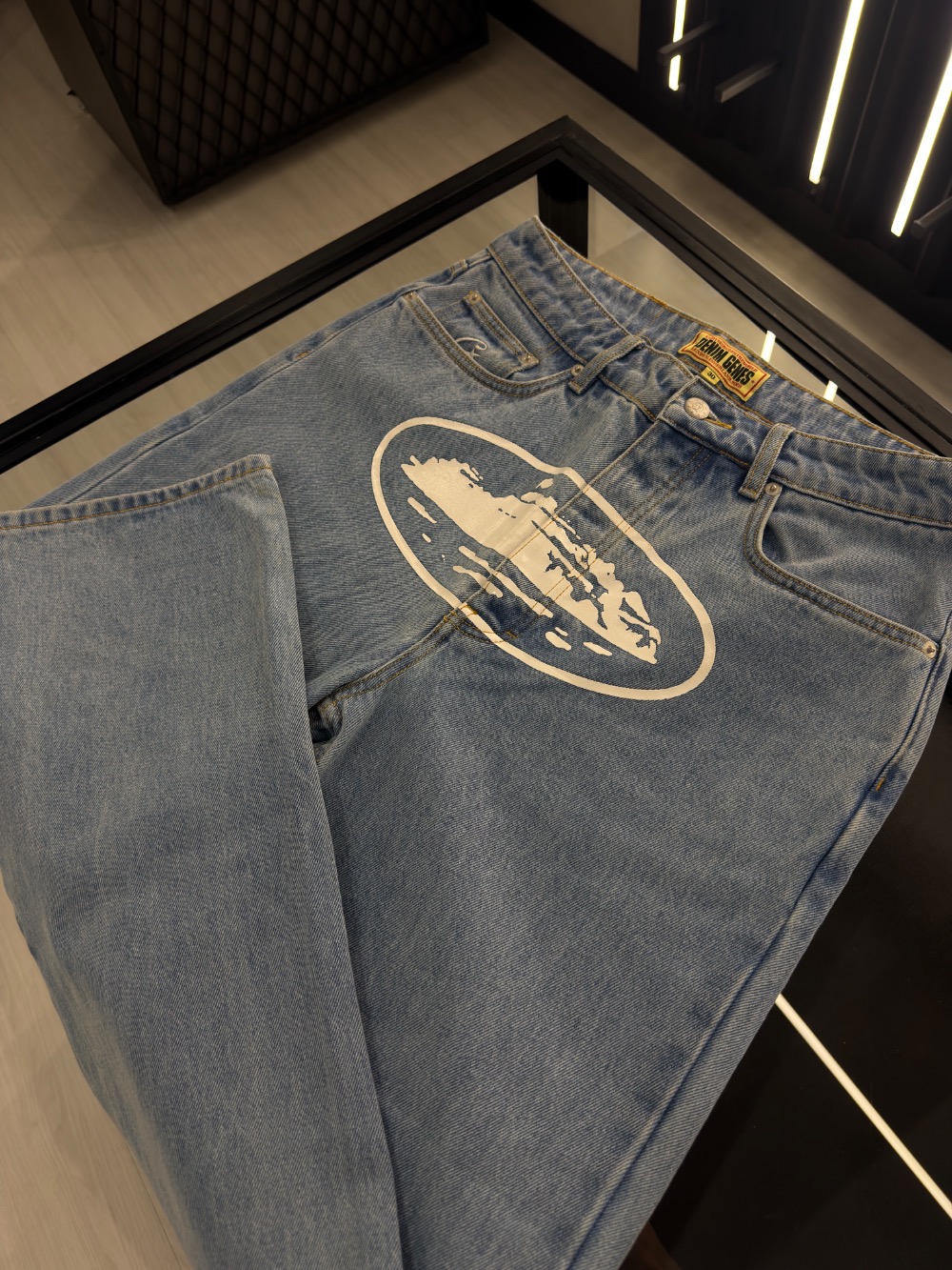 Calça Corteiz Island Baggy Jeans Stonewash