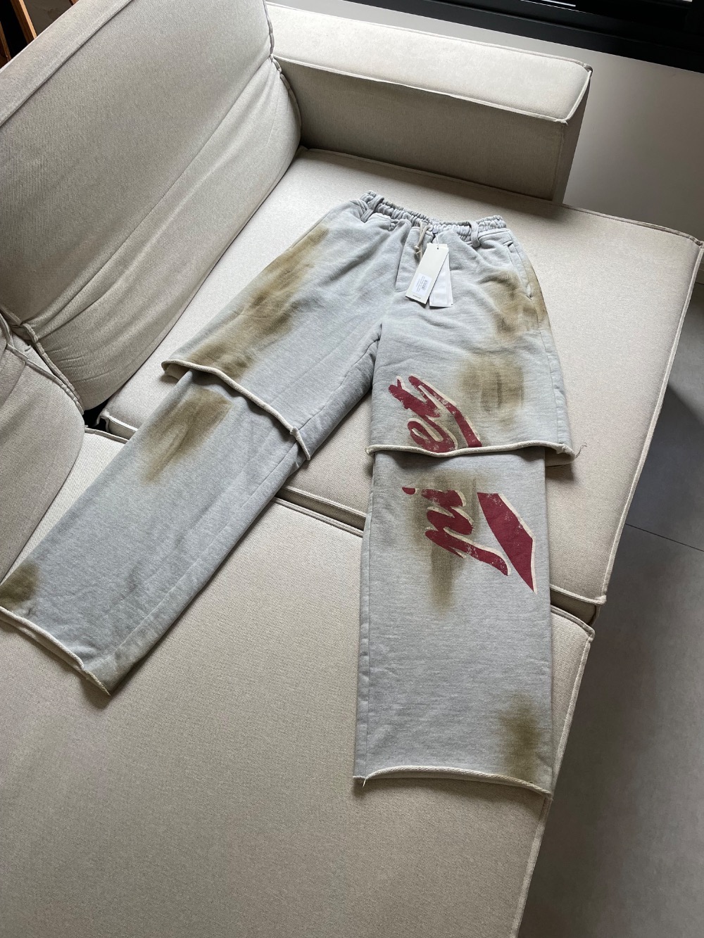 Calça Piet Layered Wide Leg French Terry Grey Melange