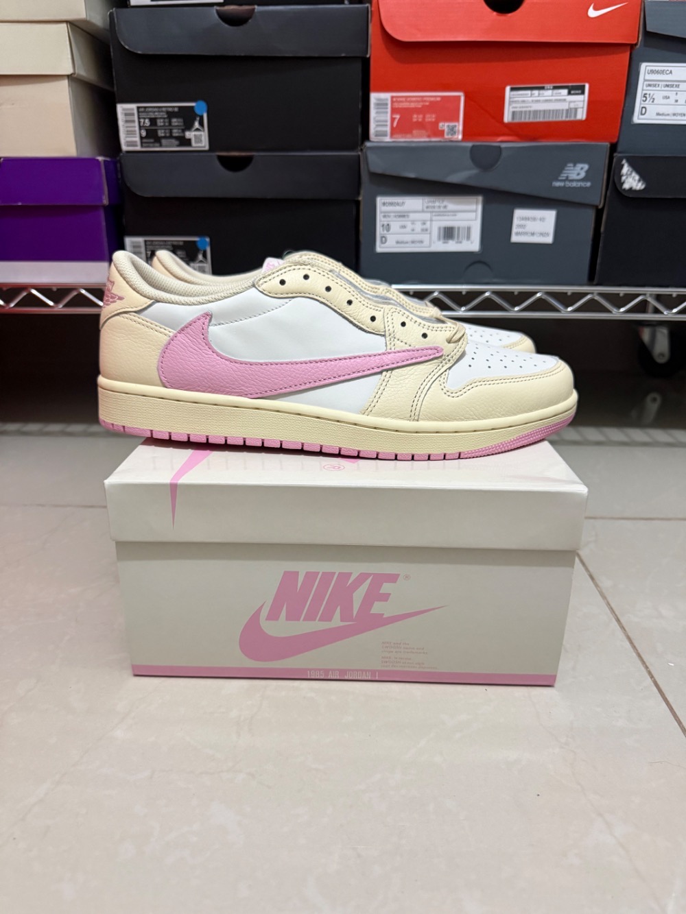 Travis Scott x Air Jordan 1 Low Sail Shy Pink Muslin
