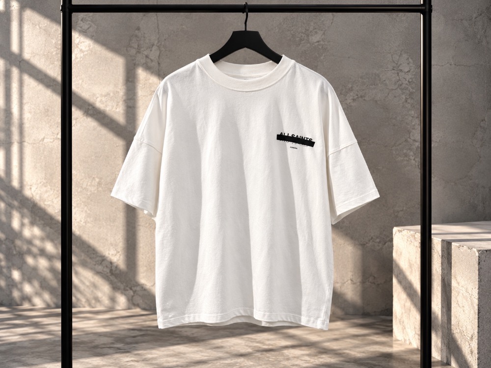Camiseta AllSaints Redact Oversized Ashen White