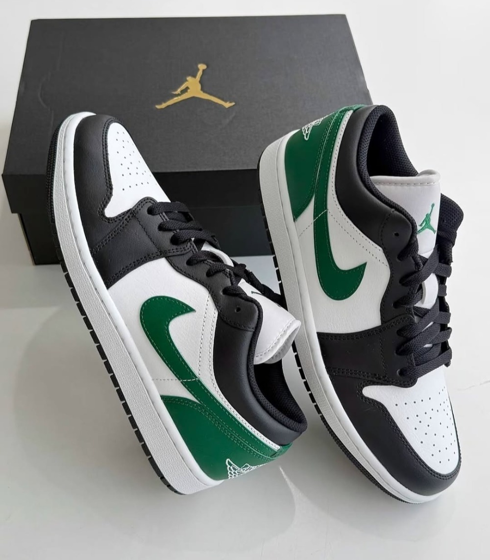 Air Jordan 1 Low Black Gorge Green
