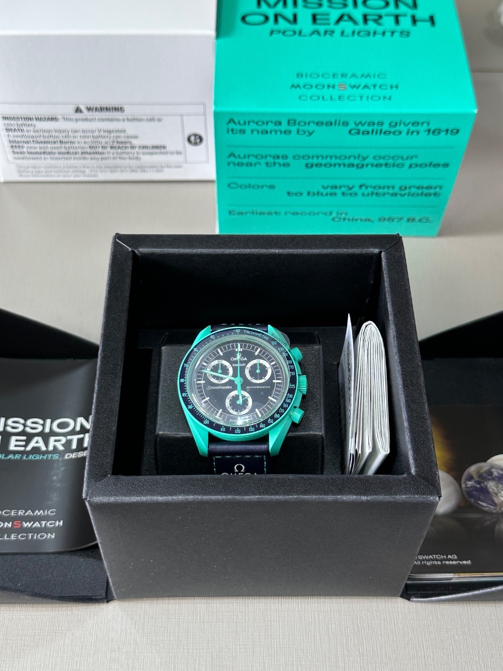 Swatch x Omega Relógio Bioceramic Moonswatch Mission On Earth Polar Lights