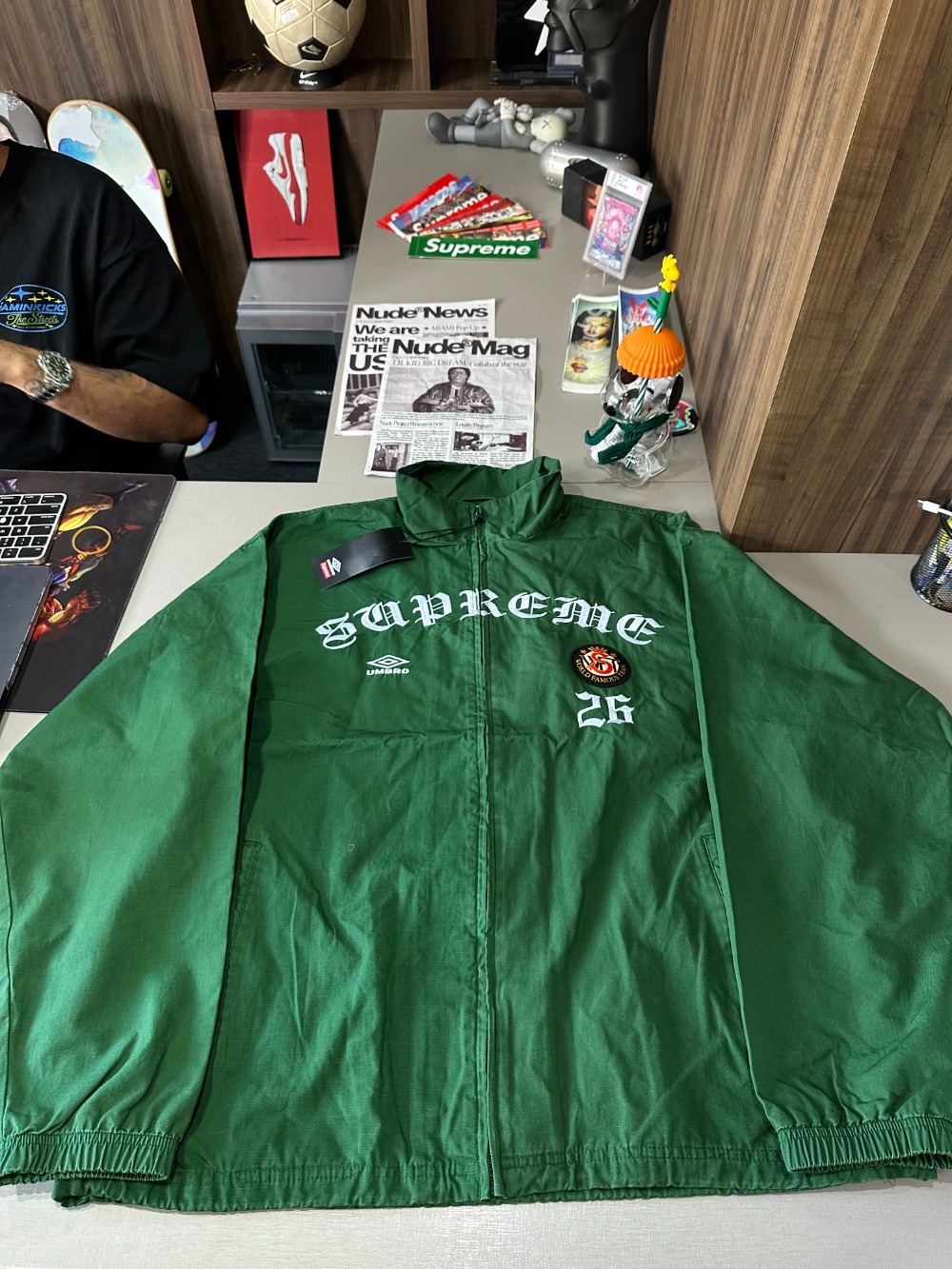 Umbro x Supreme Jaqueta Cotton Ripstop Track Green FW26-W7