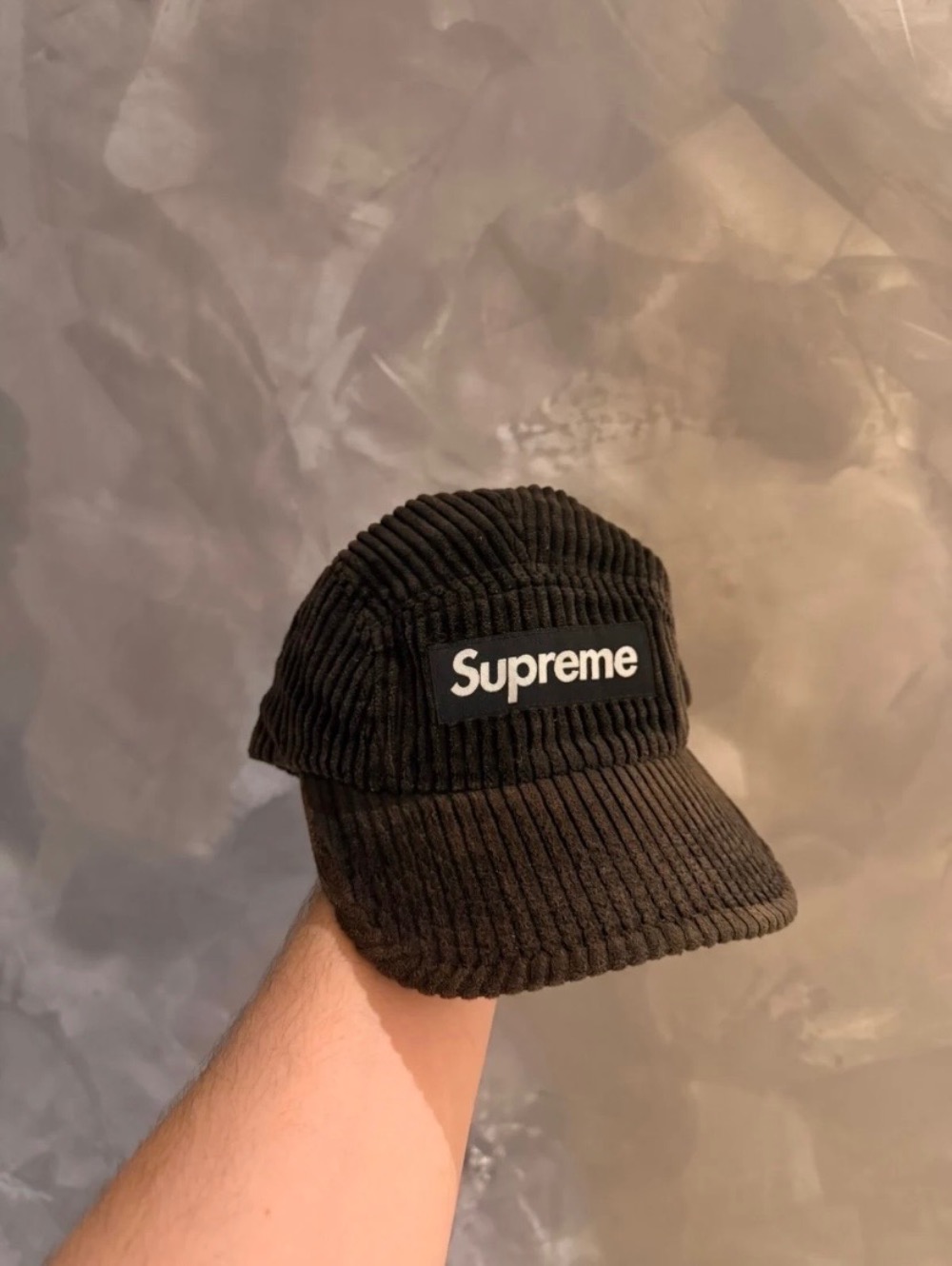 Boné Supreme Metallic Bouclé Camp Cap Black FW26-W8