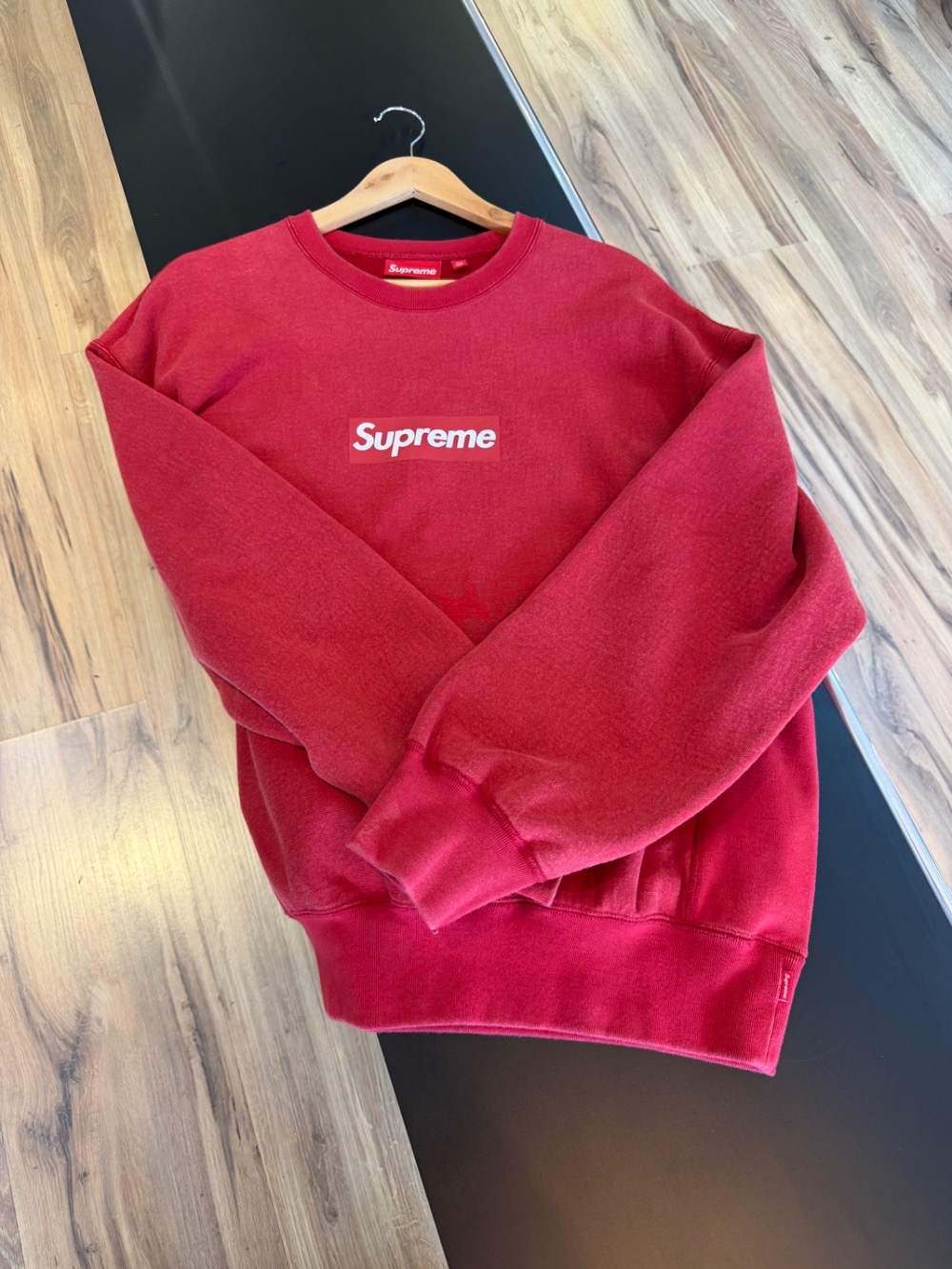 Crewneck Supreme Washed Box Logo Red