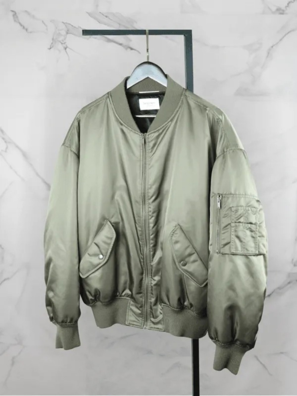 Jaqueta Yves Saint Laurent Bomber Basic Nylon Verde