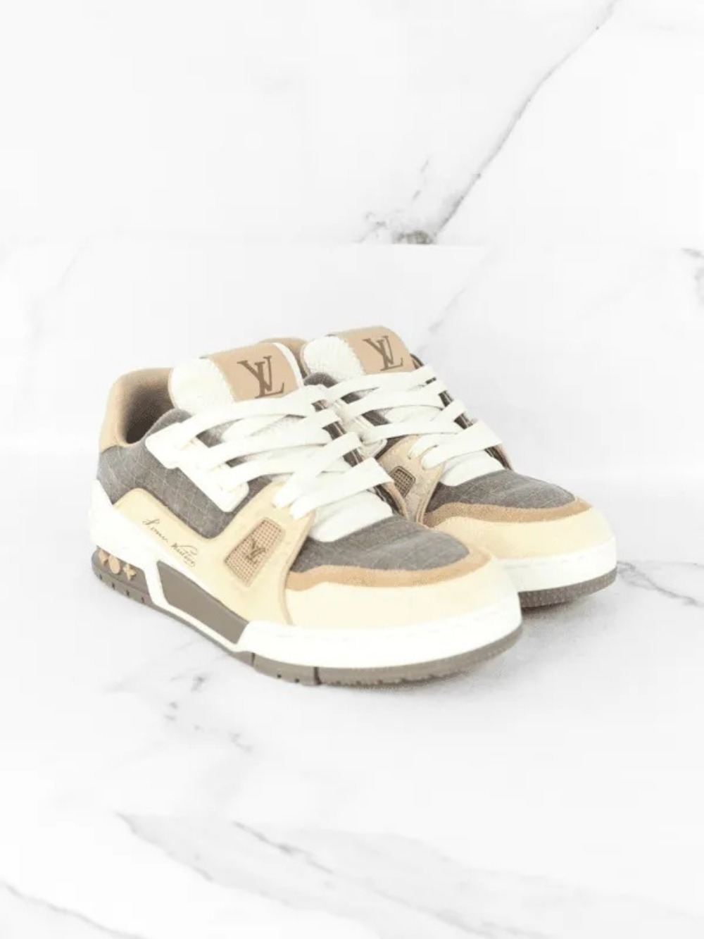 Tênis Louis Vuitton LV Trainer Bege/Marrom