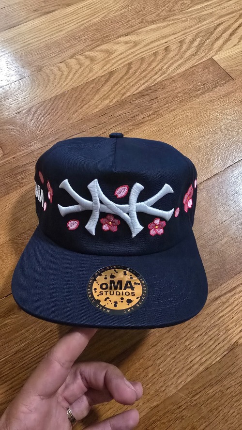 Boné oMA Studios NY CHerry Blossom Navy Blue — Único, Novo