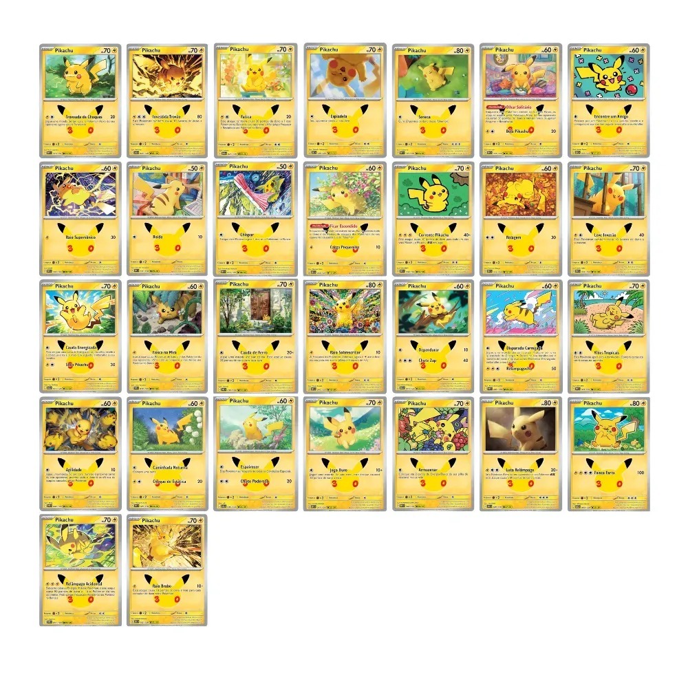 Master Set Pikachu Celebração de 30 Anos Pokémon TCG