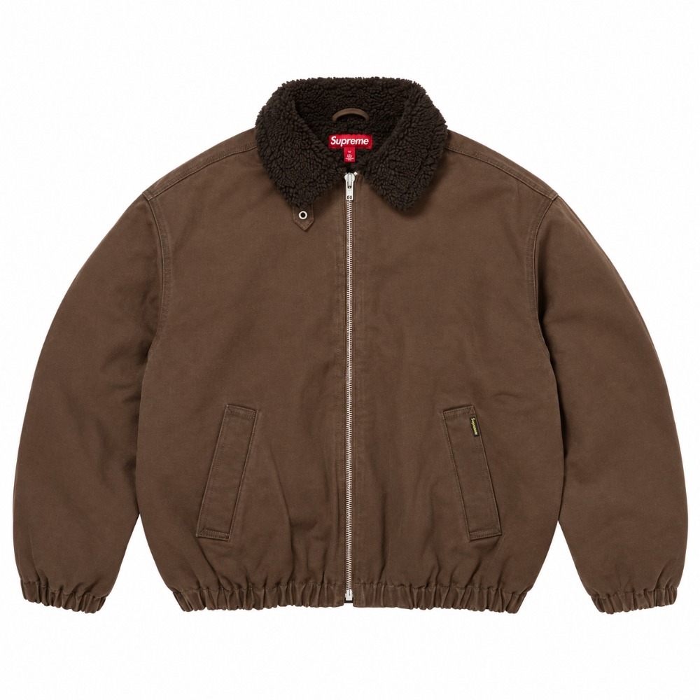 Jaqueta Supreme Faux Shearling Lined Bomber Brown FW26-W8