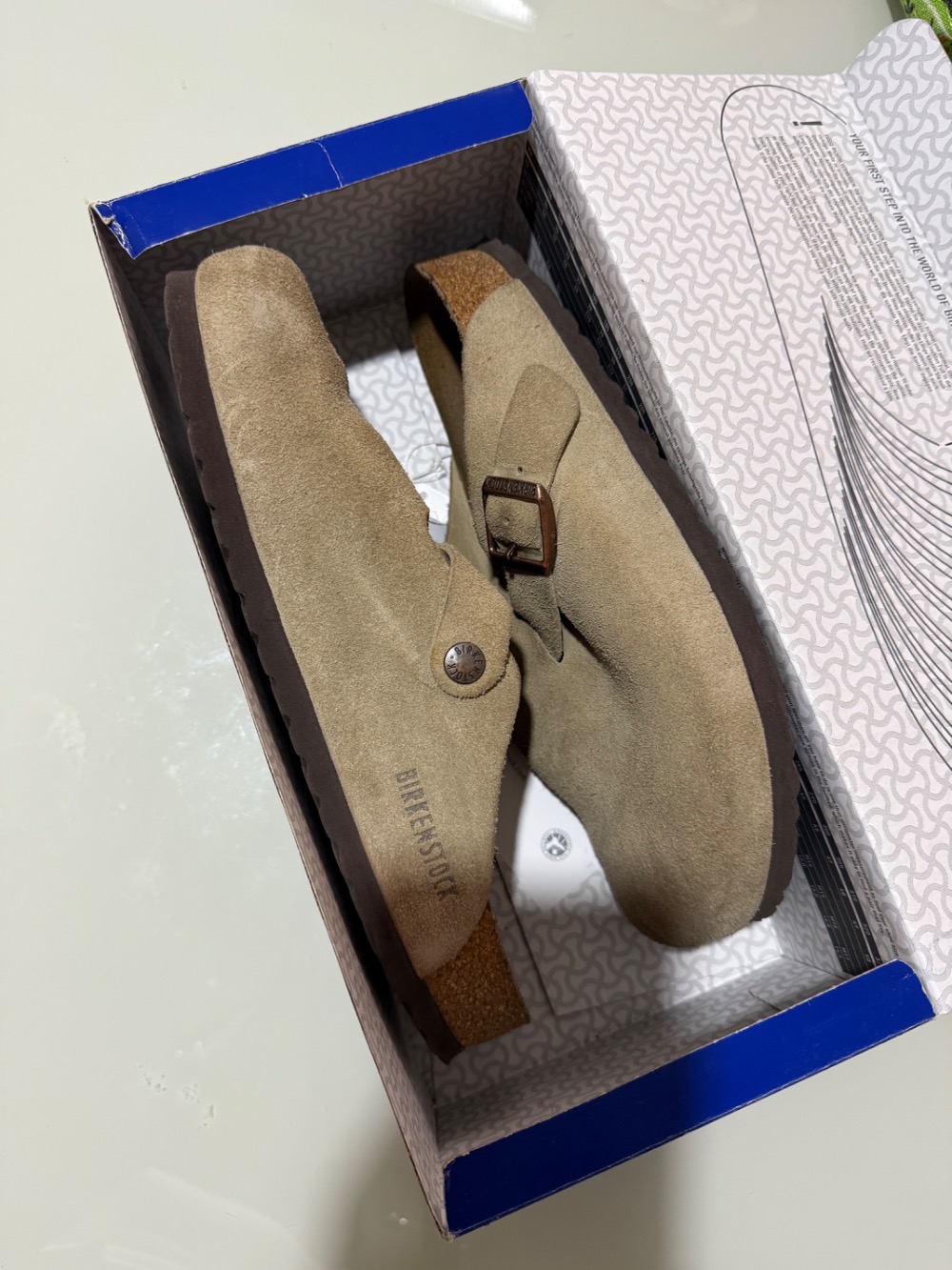 Birkenstock Boston Soft Footbed Suede Taupe — 37, Usado