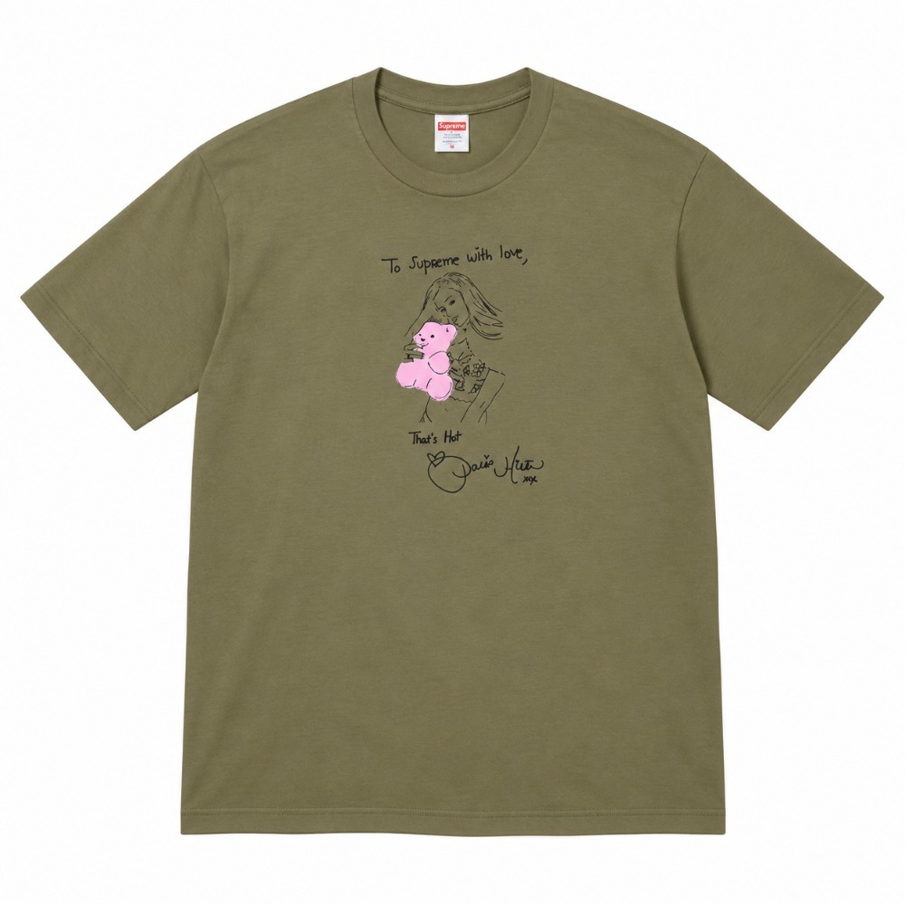 Rob Pruitt x Supreme Camiseta Paris Light Olive FW26-W8