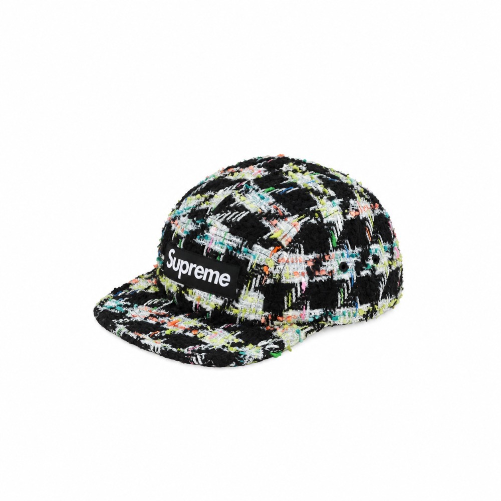 Boné Supreme Metallic Bouclé Camp Cap Black FW26-W8
