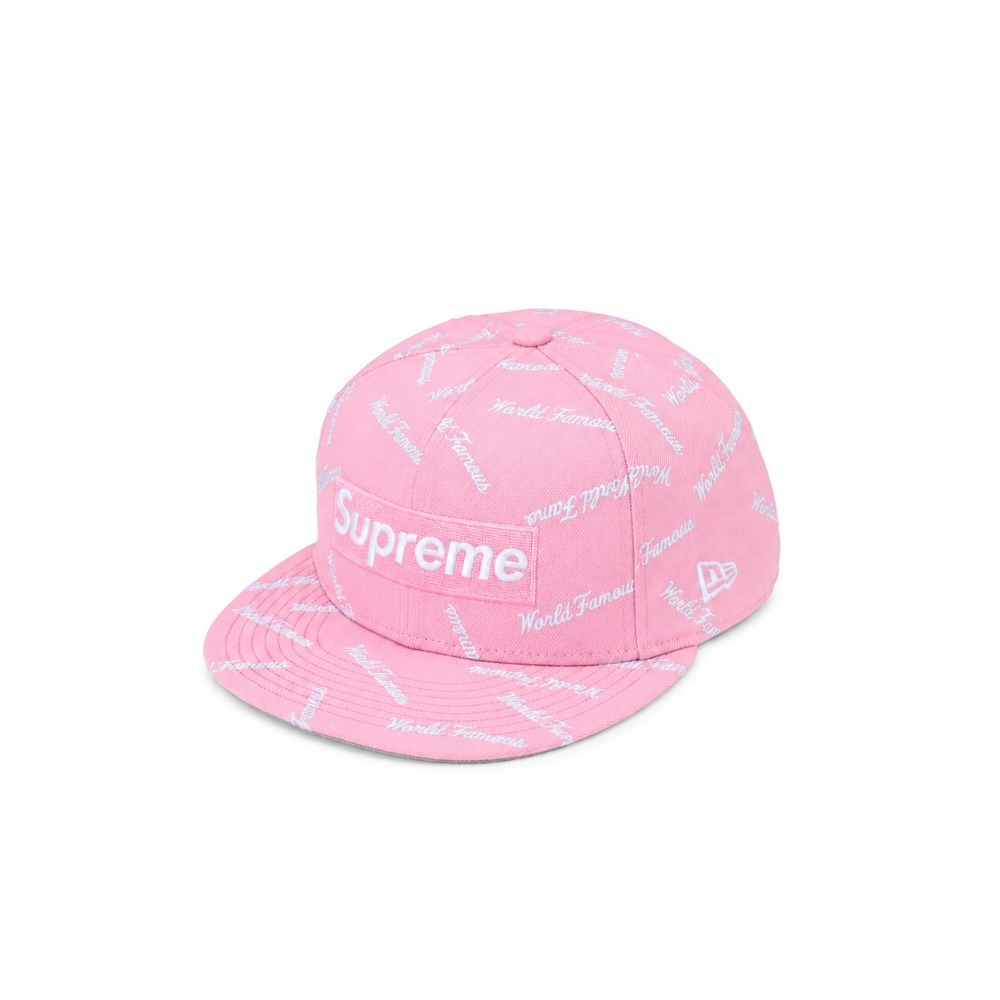 New Era x Supreme Boné World Famous Box Logo Light Pink FW26-W8