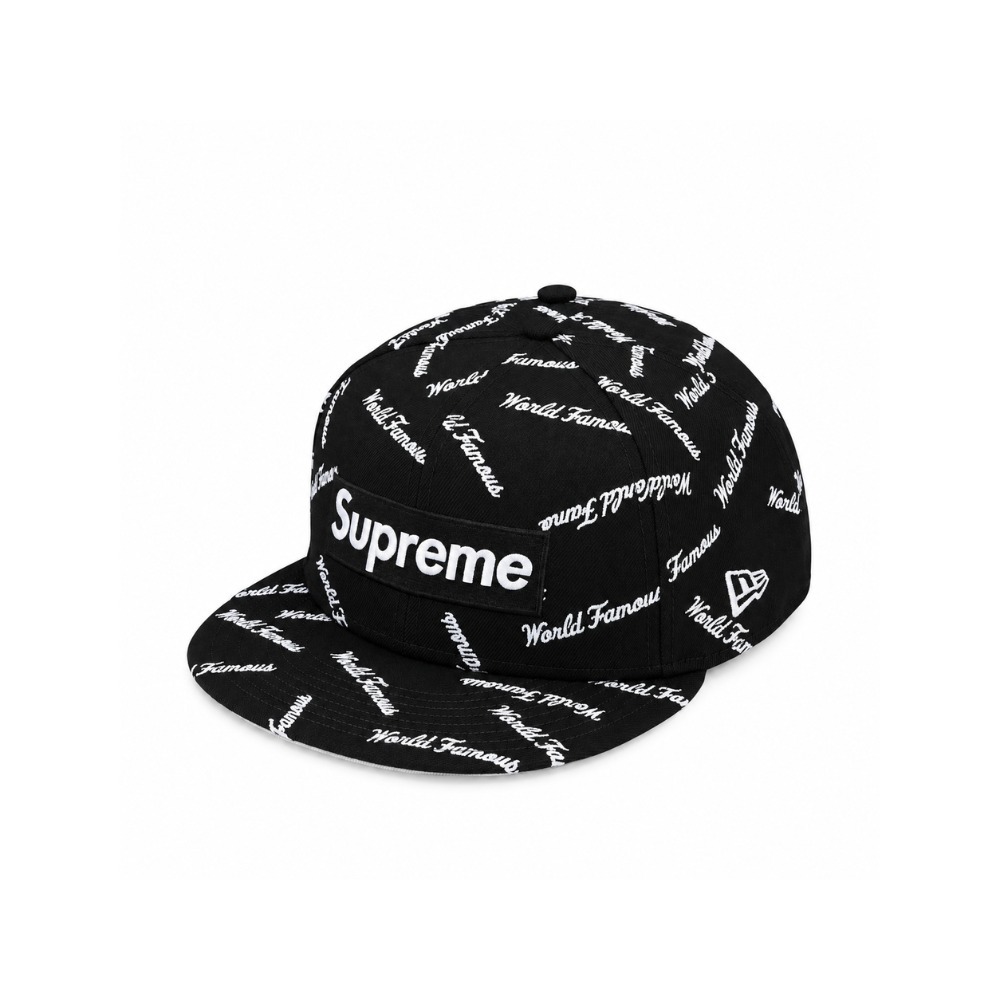 New Era x Supreme Boné World Famous Box Logo Black FW26-W8