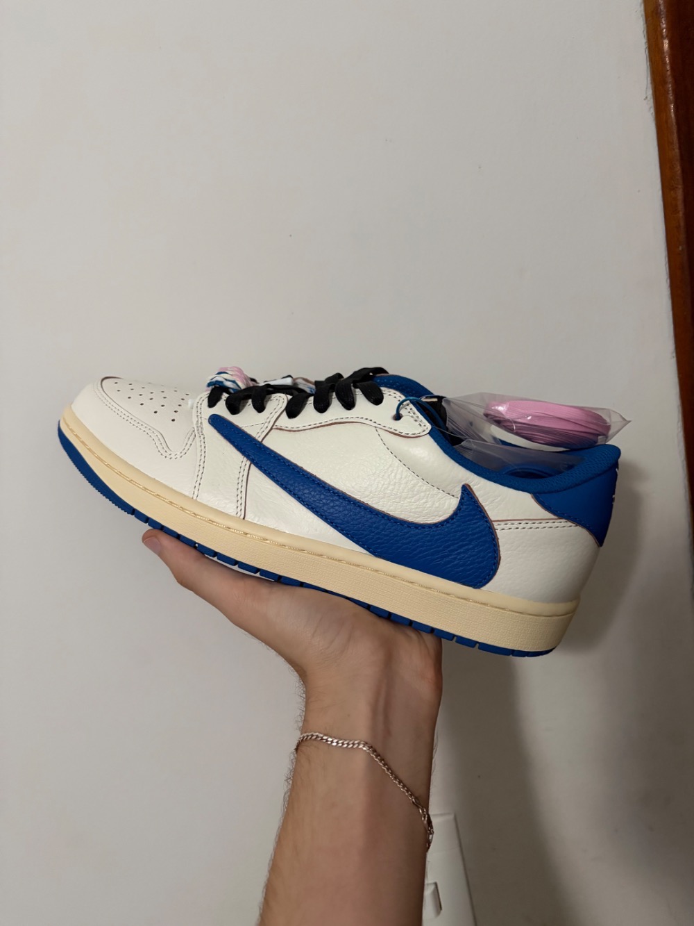 Fragment x Travis Scott x Air Jordan 1 Low OG SP Sail Military Blue