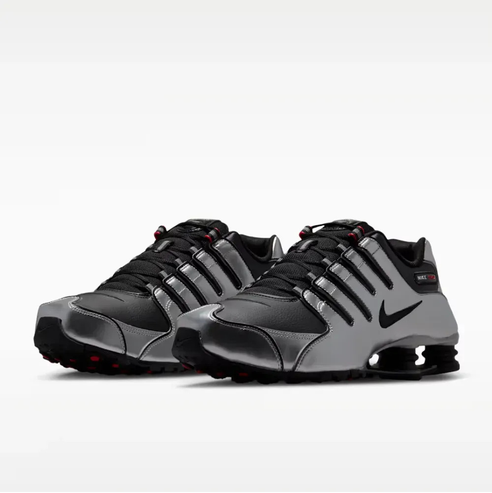 Nike Shox NZ Black Metallic Silver University Red