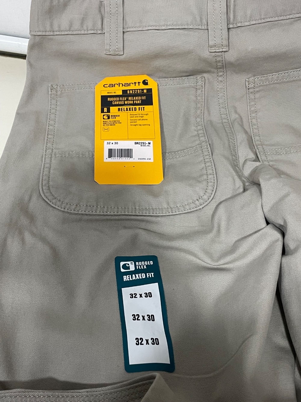 Calça Carhartt Rugged Flex Relaxed Fit Canvas Work Pant Khaki BN2291-M tamanho 42 Nova