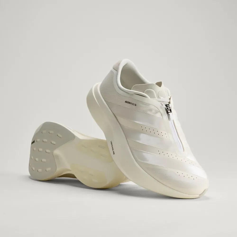adidas Adizero EVO SL Zíper Lightstrike Pro Core White Zero Metalic Orbit Grey