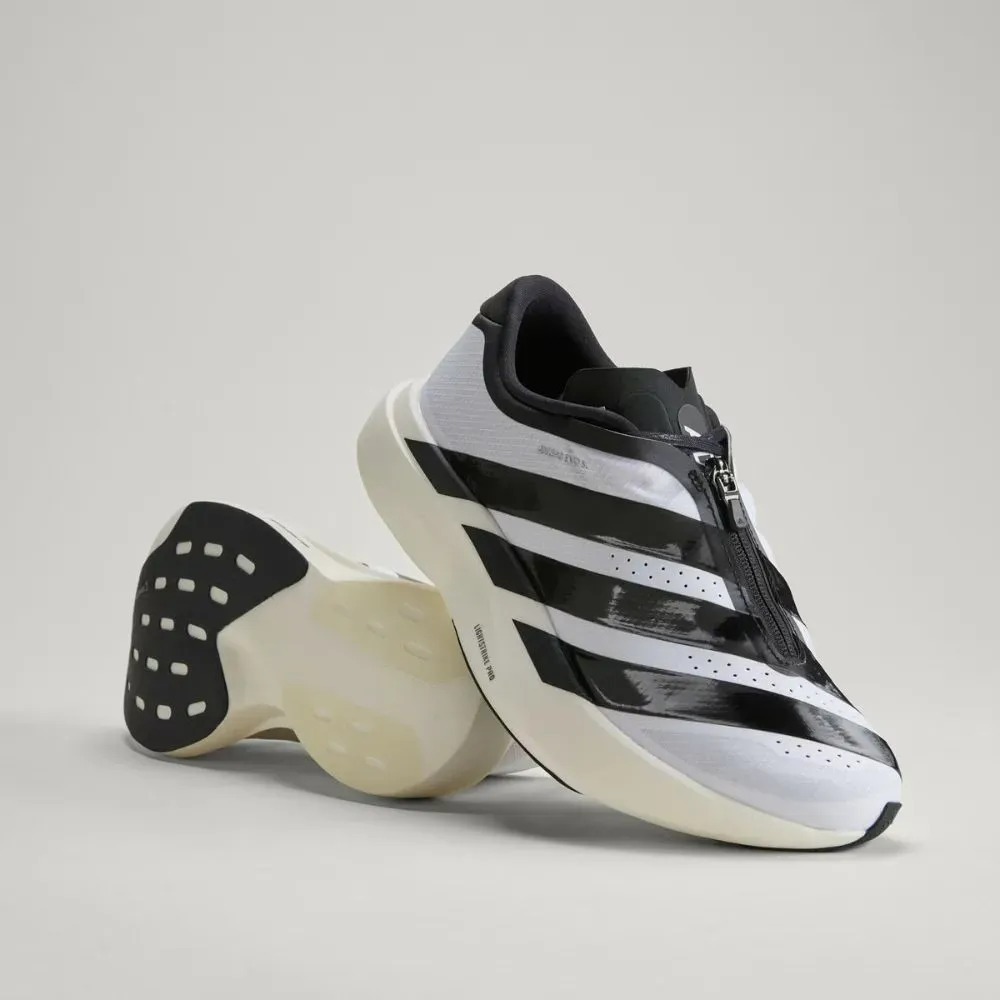 adidas Adizero EVO SL Zíper Cloud White Core Black Silver Metallic Feminino