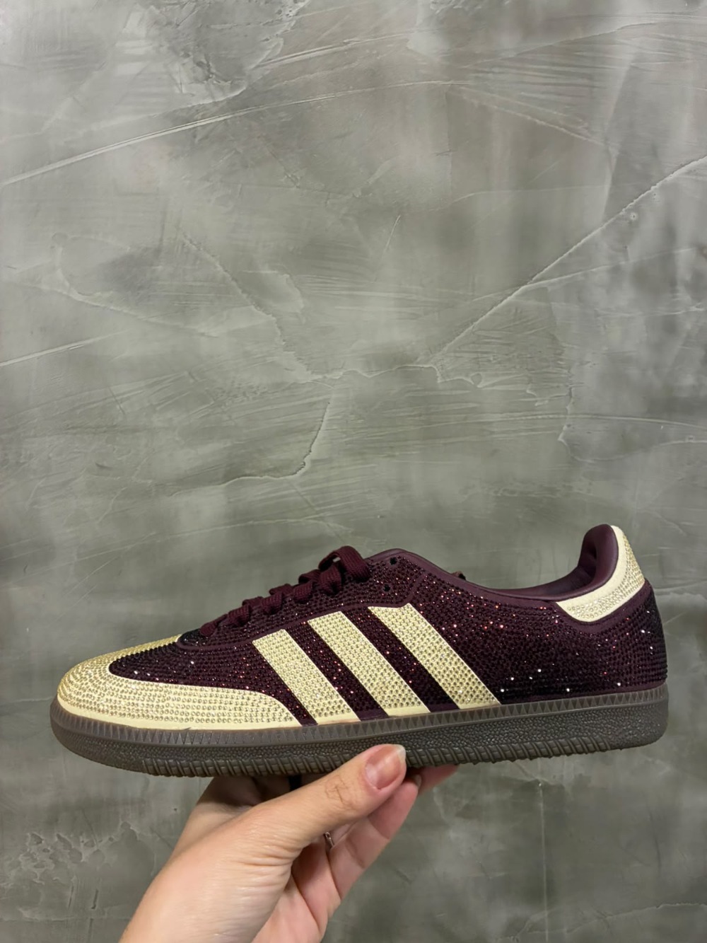 adidas Samba OG Rhinestone Maroon Warm Vanilla Gum