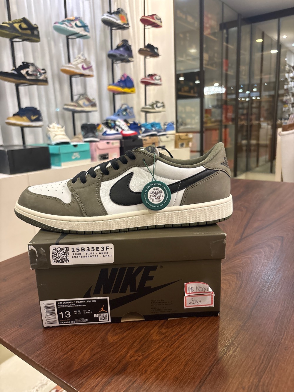 Air Jordan 1 Low OG Medium Olive — 46, Novo