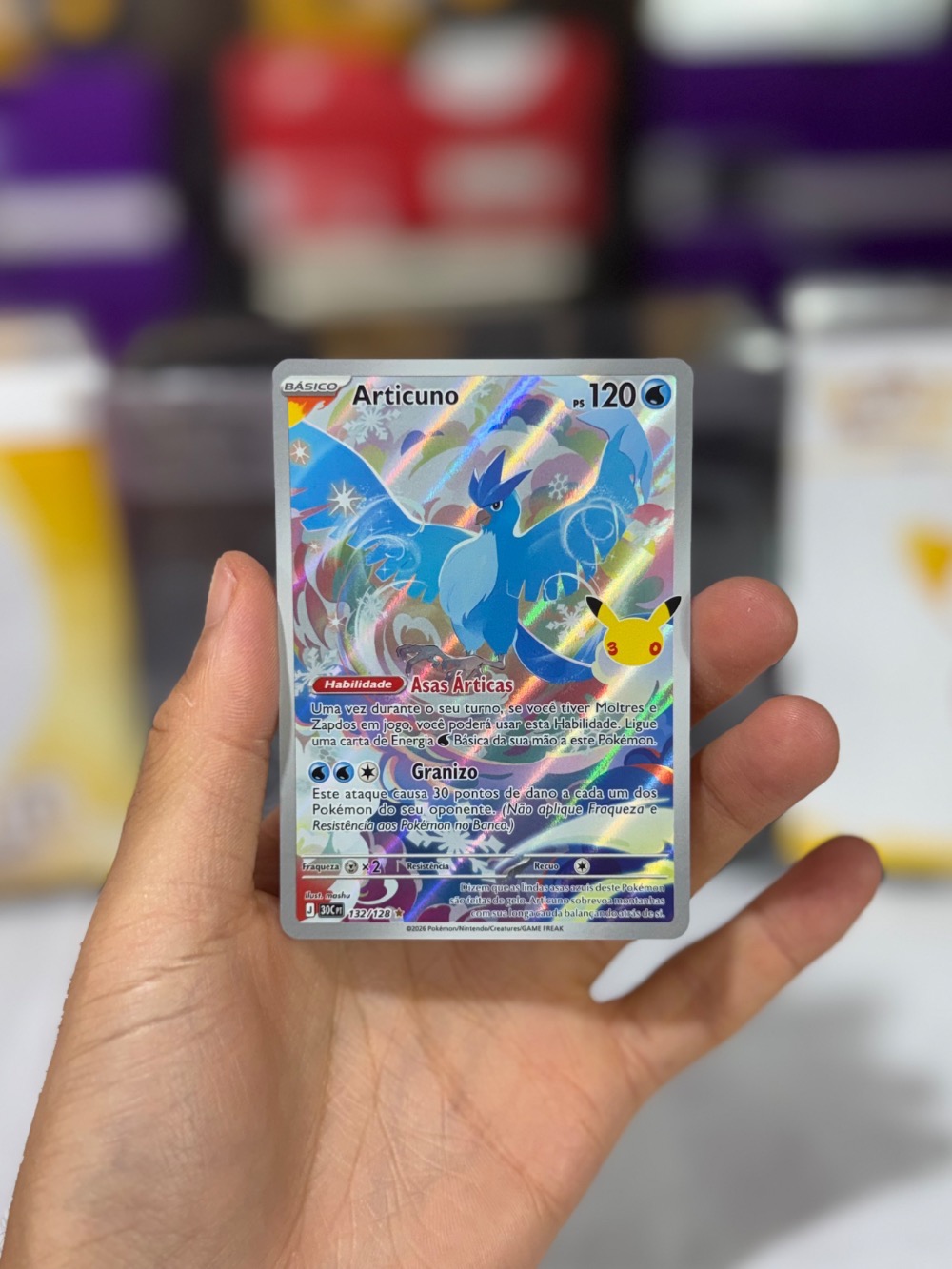 Articuno (132/128) Celebração de 30 Anos Pokémon TCG